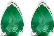 Haus of Brilliance 14K Gold 6x4MM Pear Shaped Gemstone Solitaire Stud Earrings