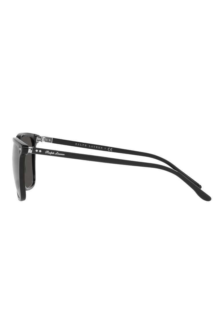 53mm Pillow Sunglasses, Alternate, color, SHINY BLACK / DARK GREY