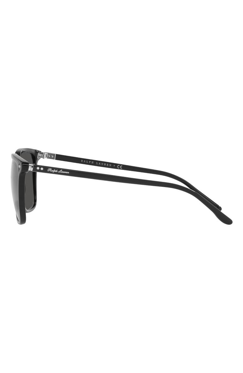 Ralph Lauren 53mm Pillow Sunglasses, Alternate, color, Shiny Black / Dark Grey