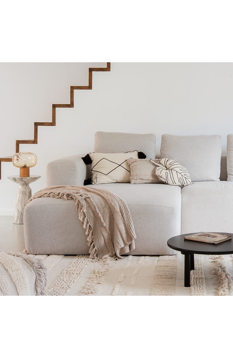 Lorena Canals Cushion Leaf, Alternate, color, Natural, Black