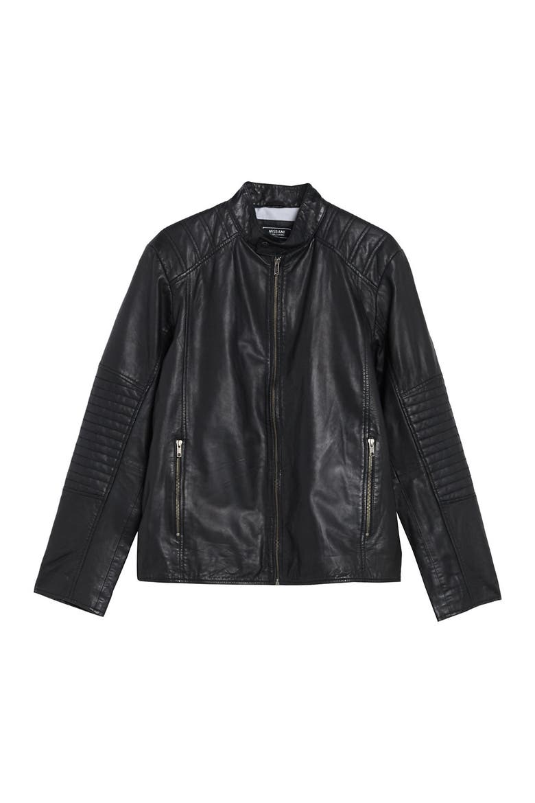 Lamb Leather Moto Jacket, Main, color, BLACK