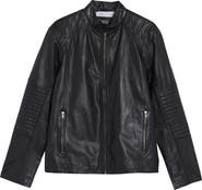 Missani Le Collezioni Lamb Leather Moto Jacket