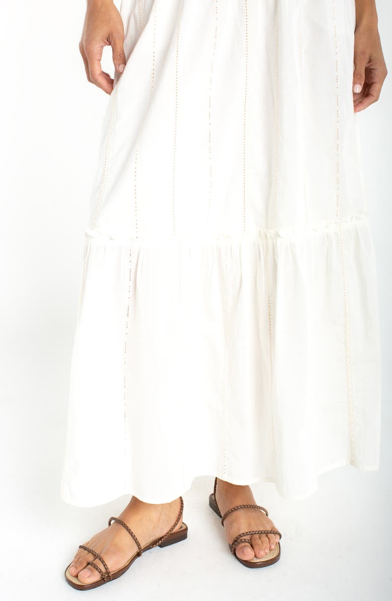 Liverpool Tiered Maxi Skirt, Alternate, color, Cream Stripe Embroidered