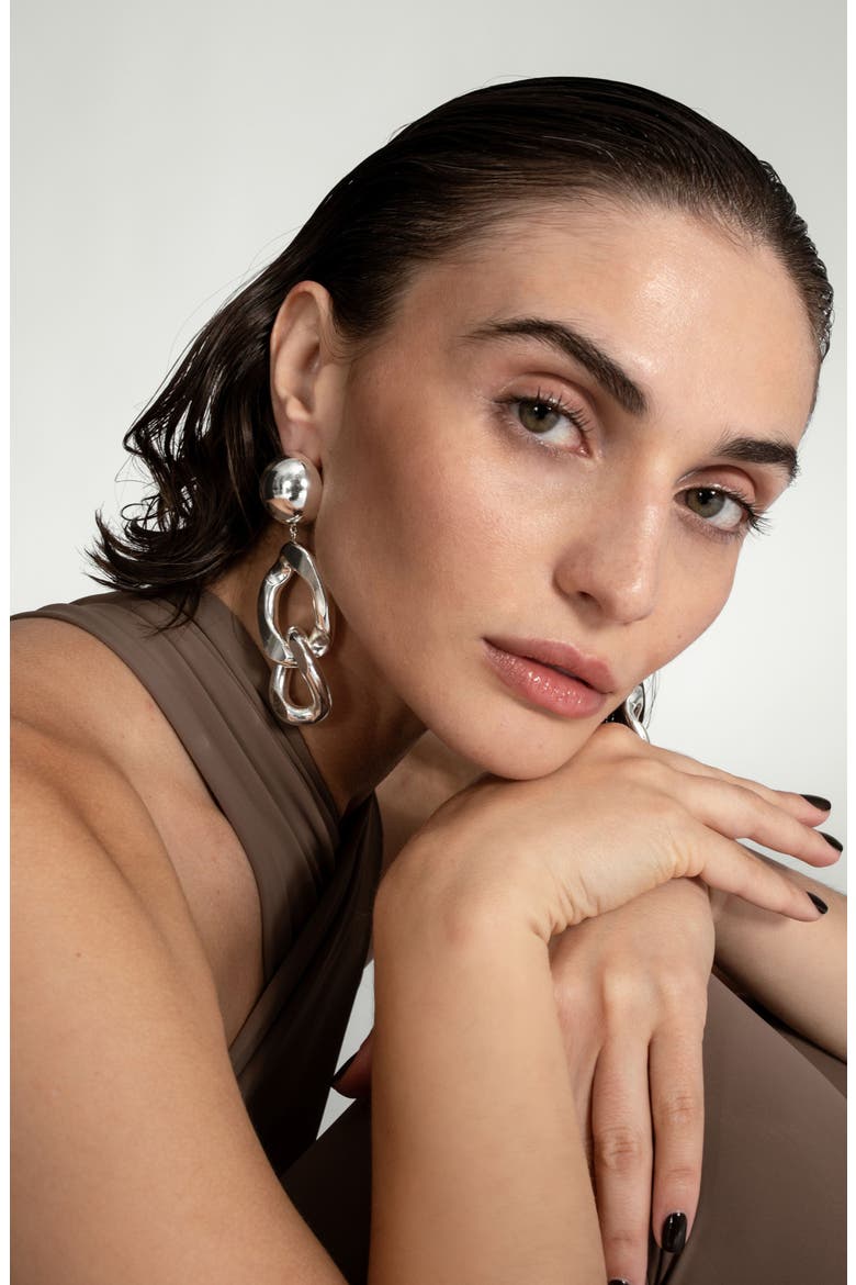 Jagger Drop Earrings, Alternate, color, SILVER