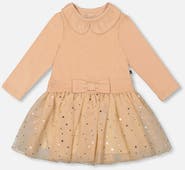 Deux par Deux Bi-Material Dress with Glittering Skirt
