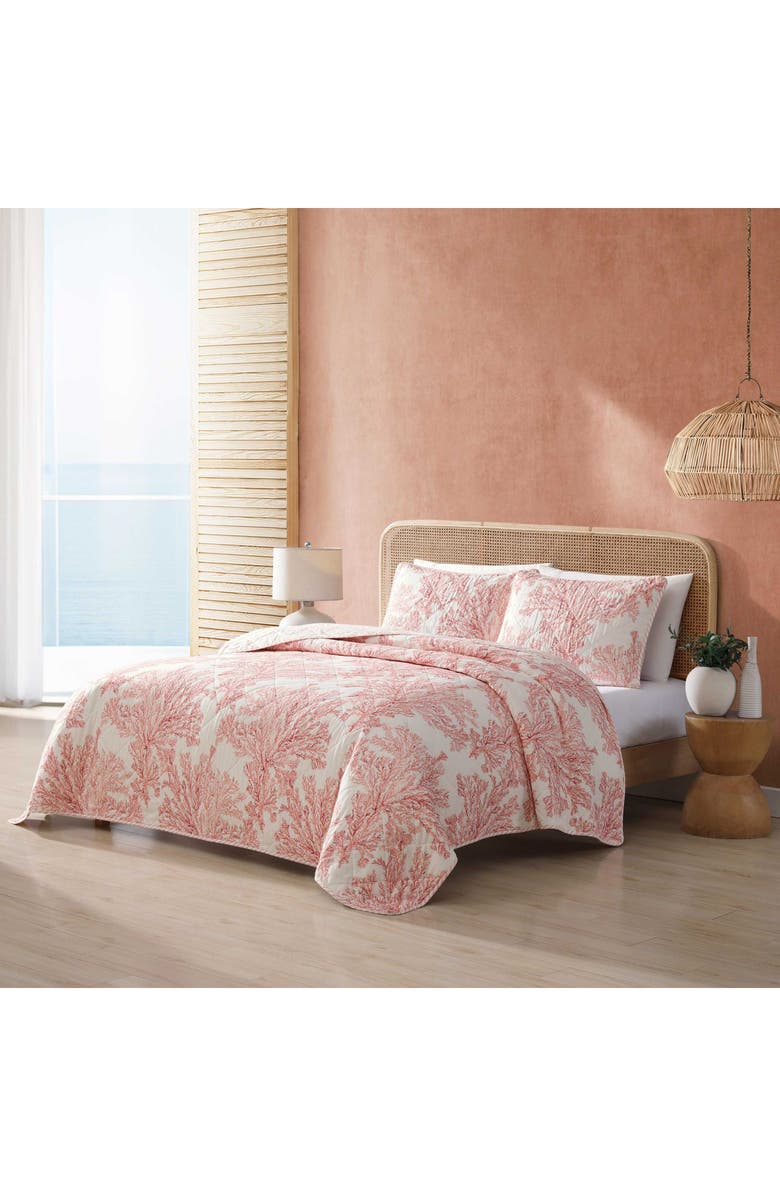 Tommy Bahama Coral Garden Reversible Quilt & Sham Set, Alternate, color, Rose Coral