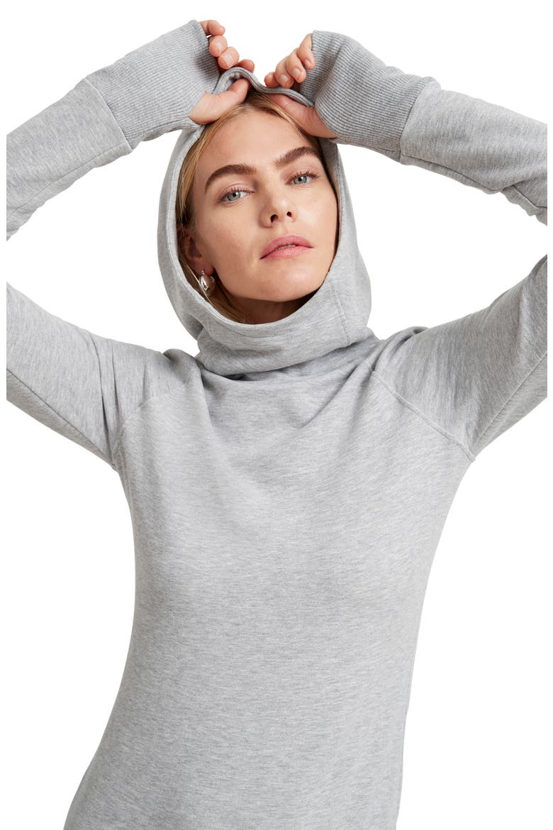 Walker Long Sleeve Hooded Sweatshirt Dress, Alternate, color, MELANGE GREY
