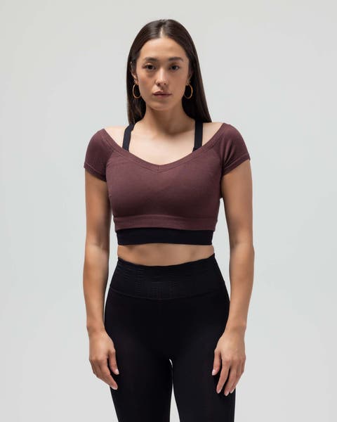 Ribbed Cap Sleeve Crop Top