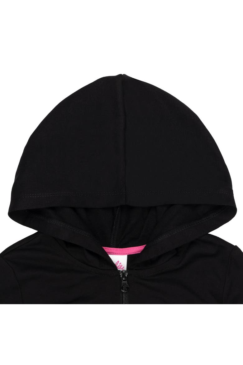 Zip-Up Hoodie, Alternate, color, Black Pink