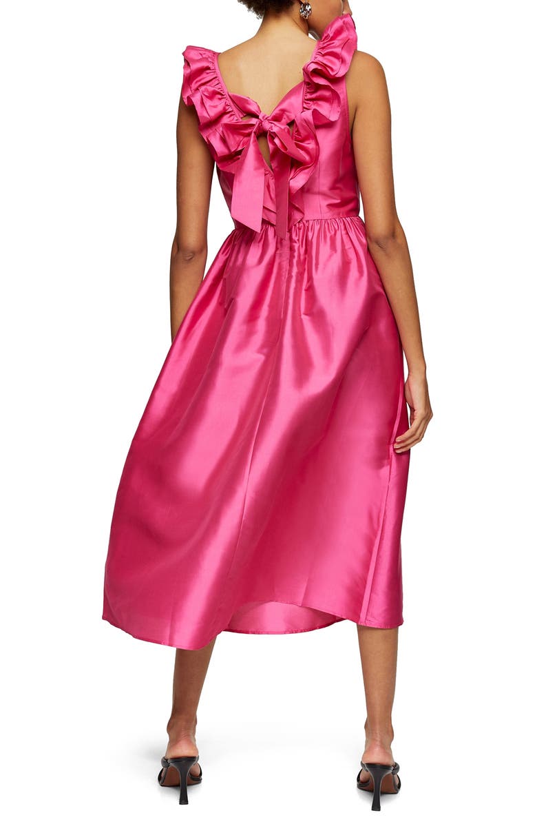 Topshop Taffeta A-Line Dress, Alternate, color,