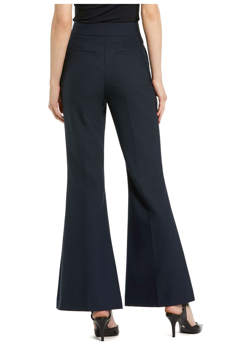 Mac Duggal Classic Crepe Flared Trouser Pant, Alternate, color, Navy