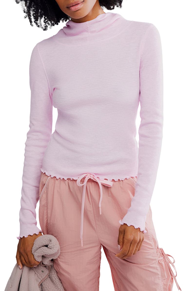 Free People FP Movement Breathe Easy Cotton Blend Hoodie, Main, color, Powder Pink