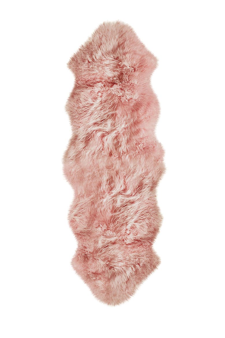 New Zealand Genuine Sheepskin Throw, Main, color, PINK