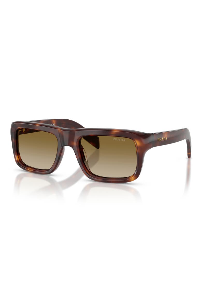 56mm Gradient Rectangular Sunglasses, Alternate, color, CLASSIC TORTOISE / BROWN GRADI