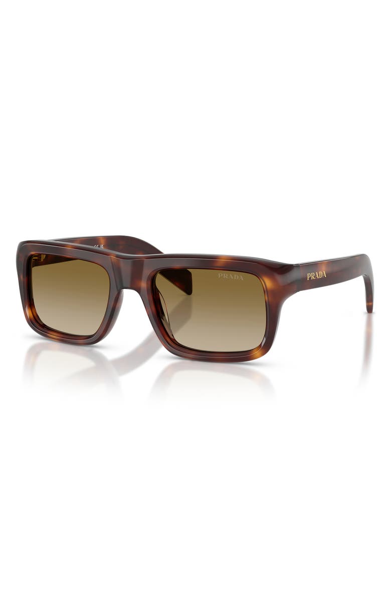 Prada 56mm Gradient Rectangular Sunglasses, Alternate, color, Classic Tortoise / Brown Gradi