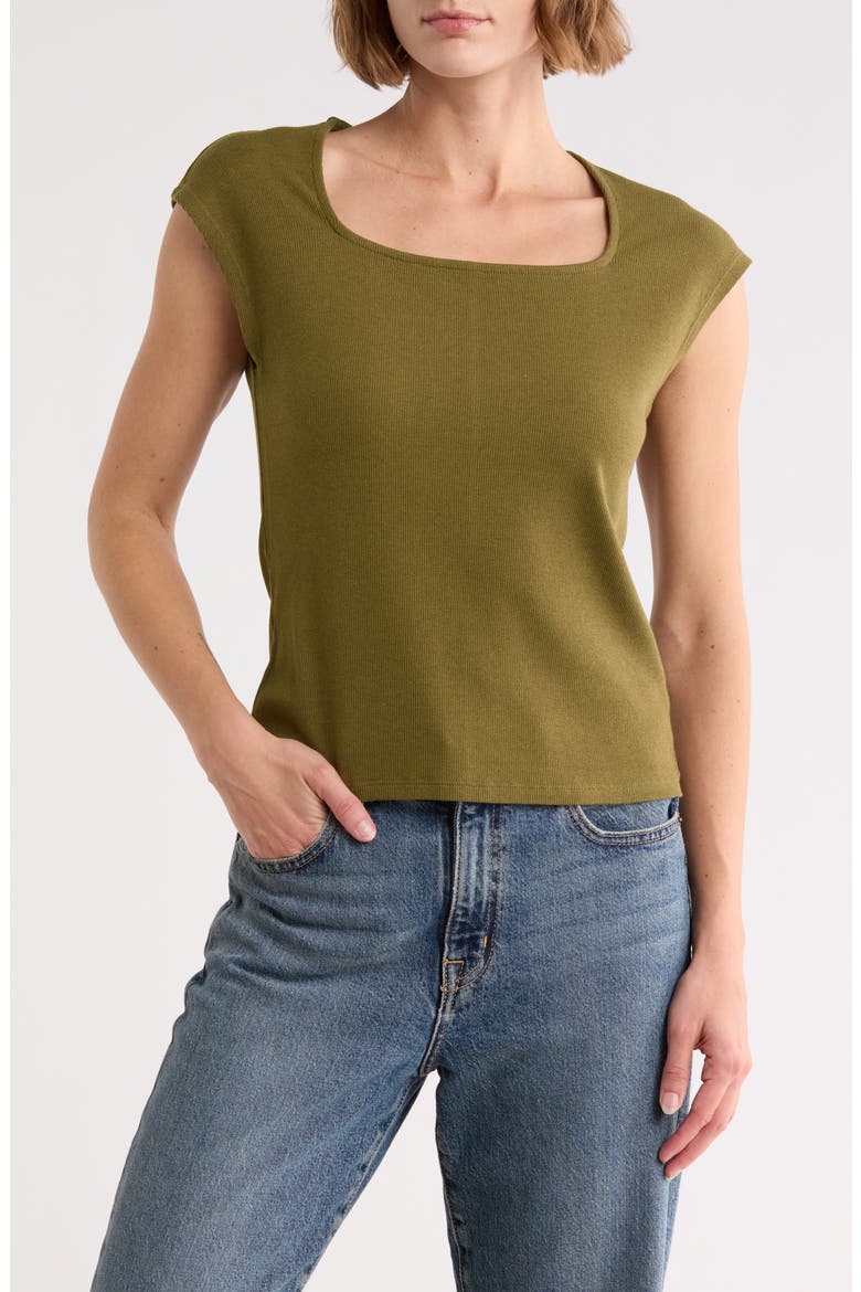 Square Neck Top, Main, color, OLIVE DARK