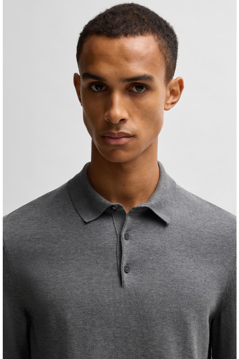 Gemello Cotton Polo Sweater, Alternate, color, MEDIUM GREY