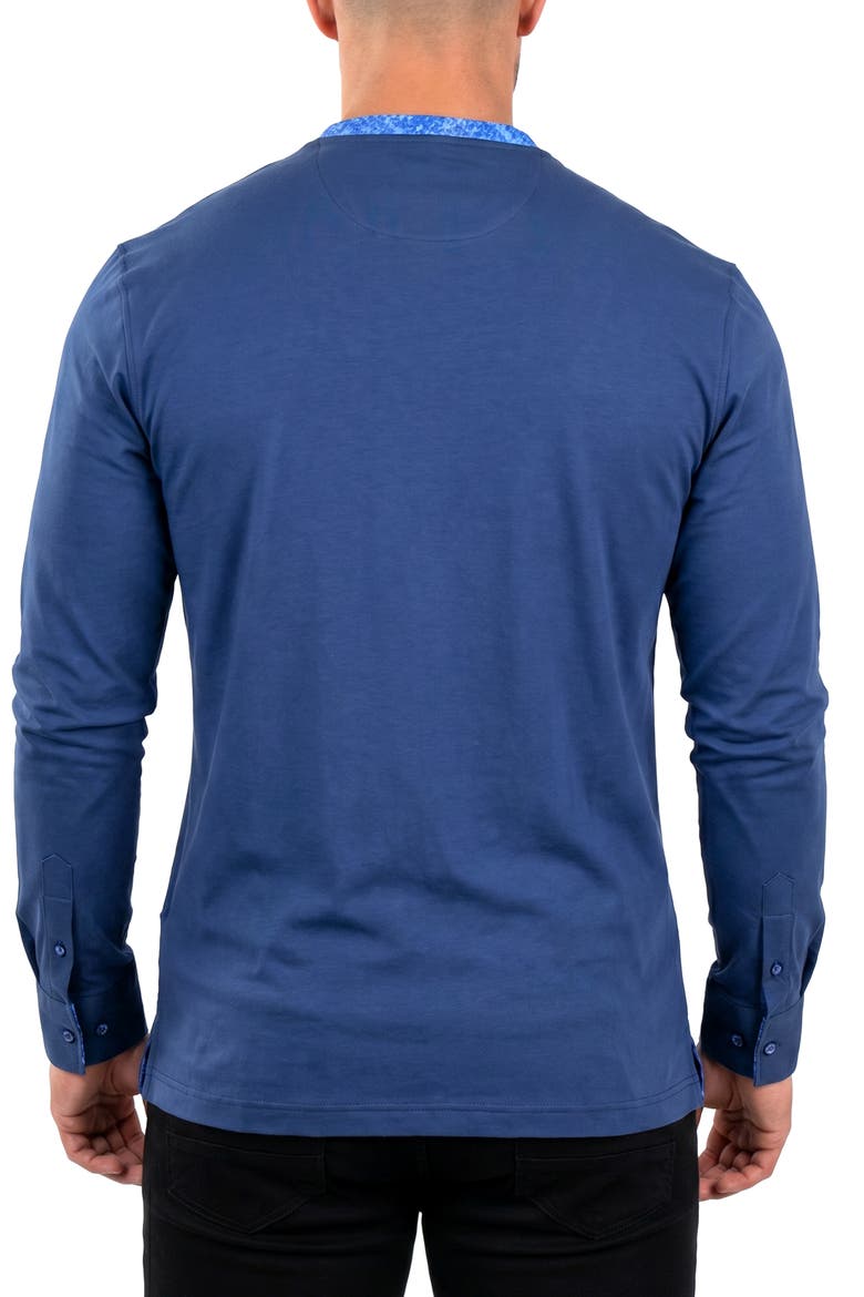 Edison Stretch Cotton Long Sleeve V-Neck T-Shirt, Alternate, color, BLUE