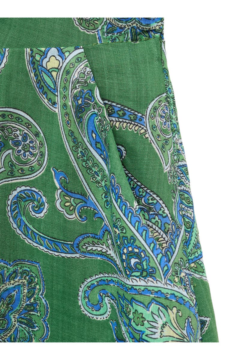 MANGO Paisley Print Midi Dress, Alternate, color, Green