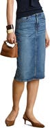 Lauren Ralph Lauren Midi Denim Pencil Skirt