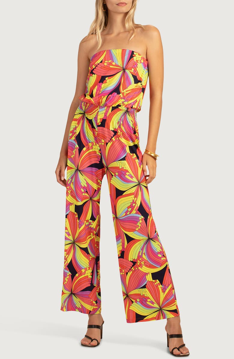 Trina Turk Time Out Strapless Wide Leg Jumpsuit, Main, color, 