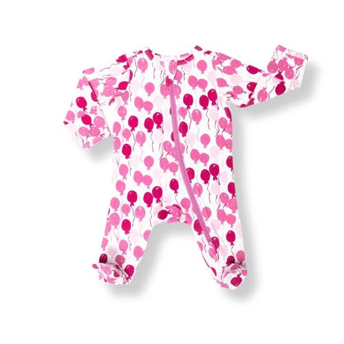 Norani Balloons Stretch Organic Cotton Zip Footie