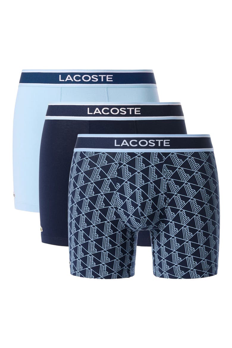 Monogram Assorted 3-Pack Boxer Briefs, Main, color, NAVY BLUE/ OVERVIEW