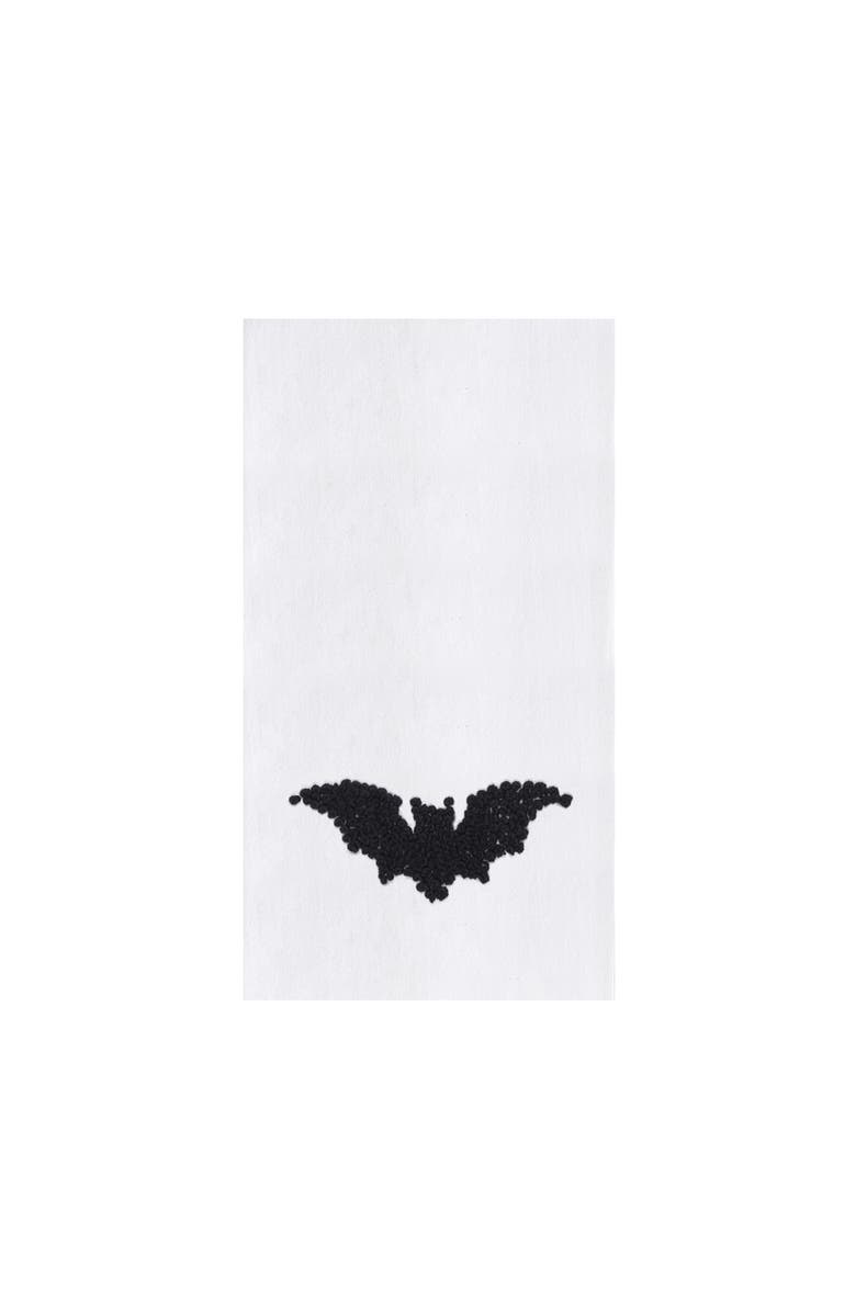 C&F Home Flying Bat Halloween French Knot Embroidered 100% Cotton Flour Sack Kitchen Dishtowel, Main, color, Black