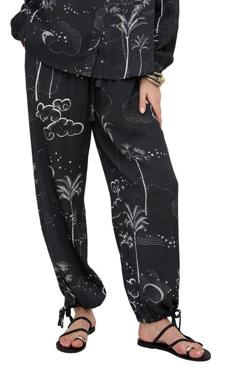 Palm High Waist Palm Print Trouser