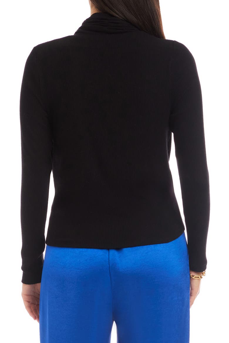 Drape Crossover Rib Top, Alternate, color, BLACK