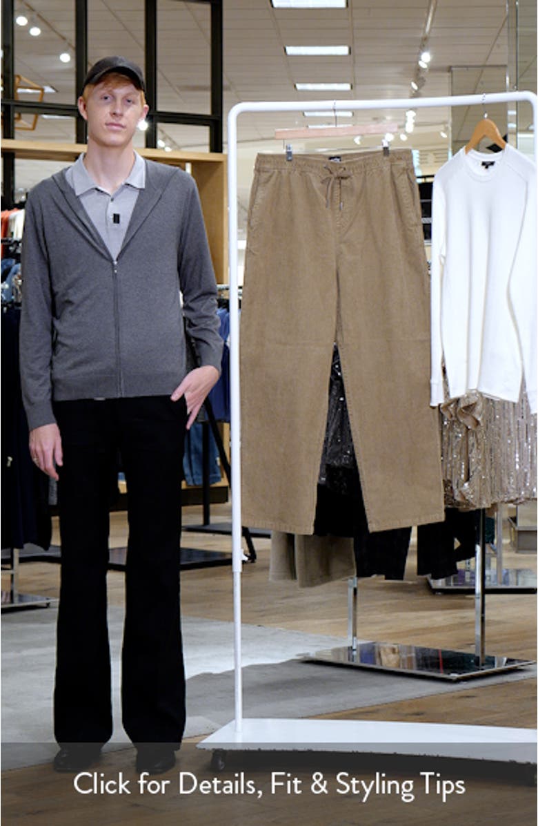 Larry Relaxed Straight Leg Corduroy Drawstring Pants, sales video thumbnail
