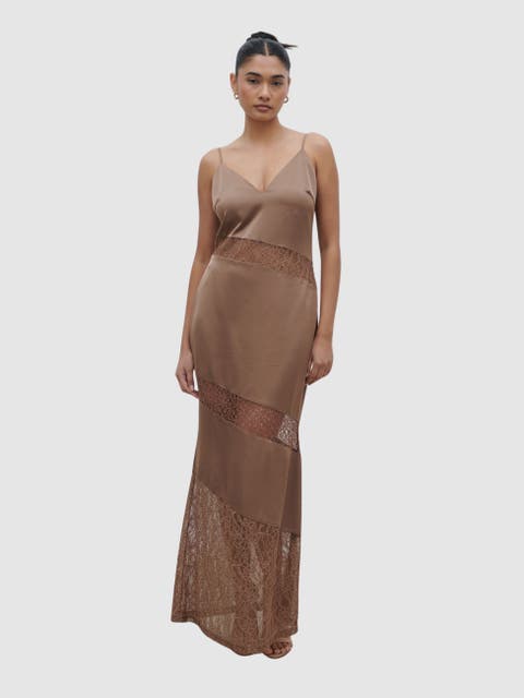 Monique Lace Inserted Slip Dress