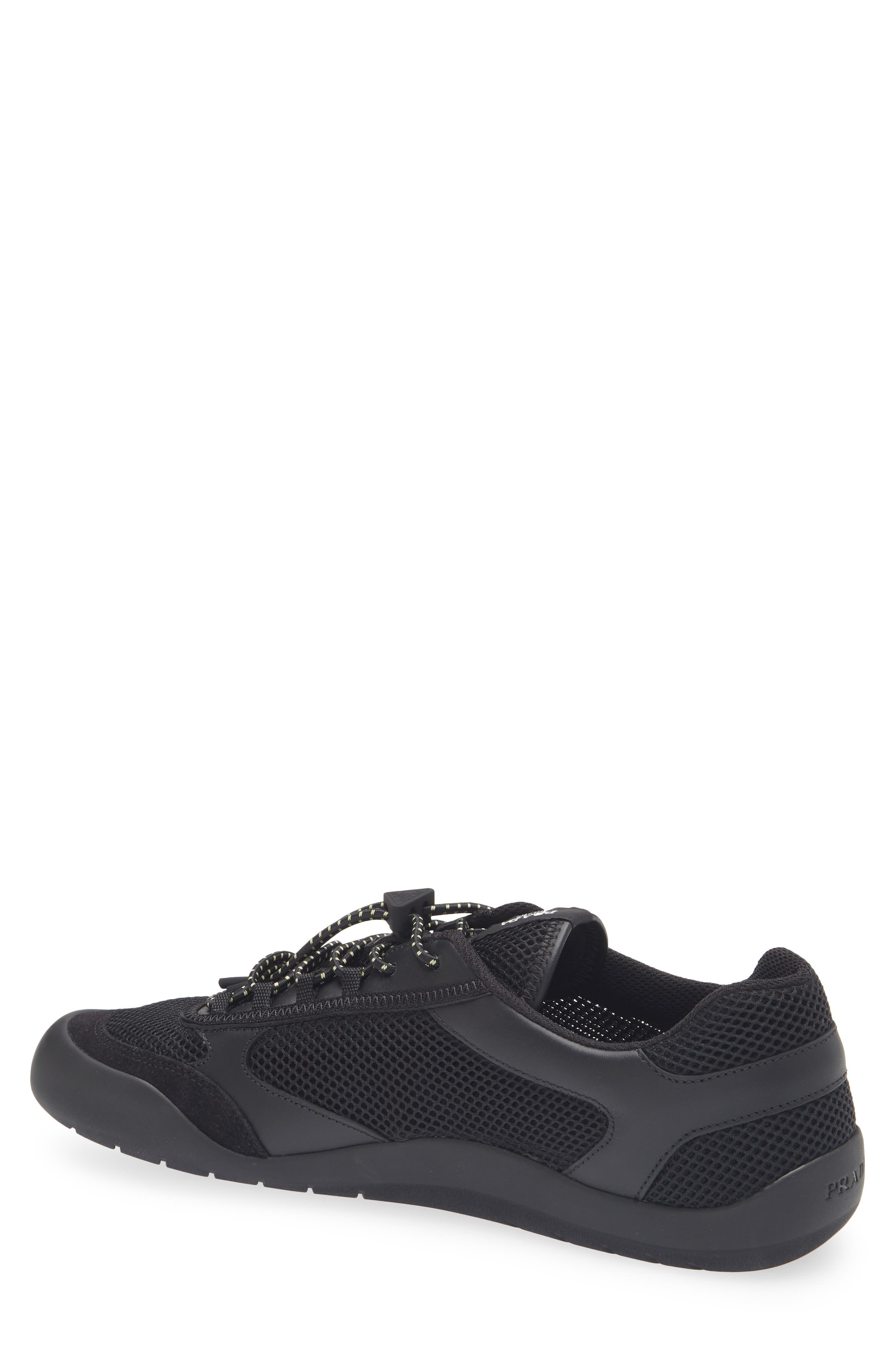 Prada Speedrock Mixed Media Sneaker, Alternate, color, Nero