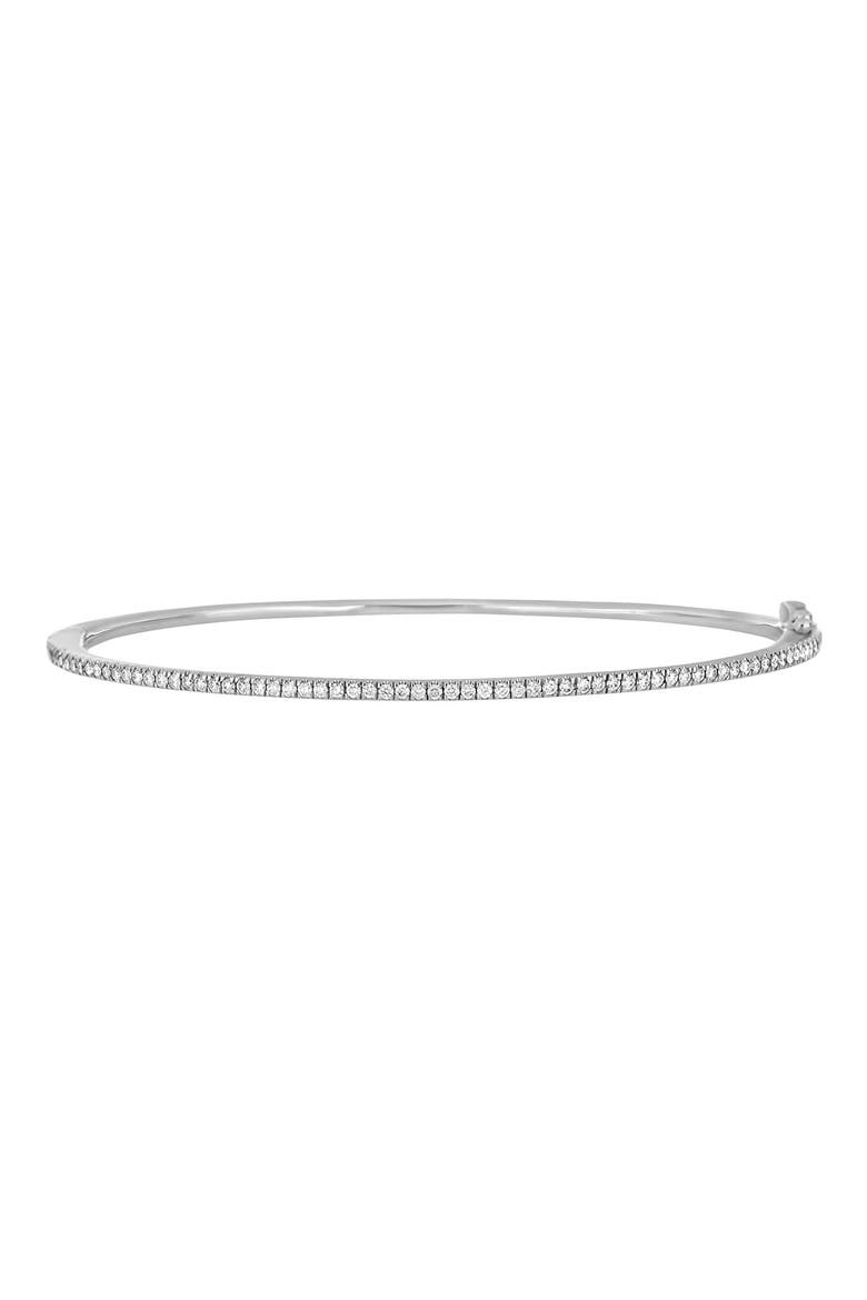 Skinny Stackable Diamond Bangle, Main, color, 18K WHITE GOLD
