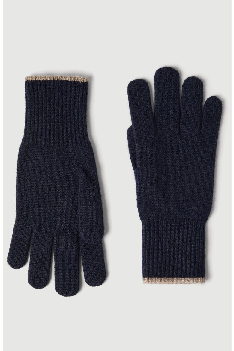 Cashmere knit gloves, Main, color, Navy Blue