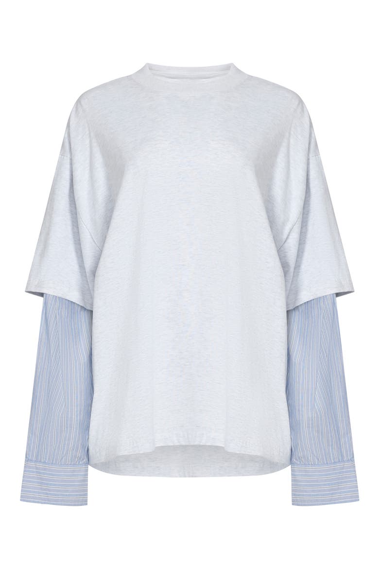 Layered Look Oversize T-Shirt, Alternate, color, GREY