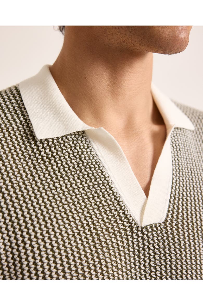 Horton Crochet Tailored Chevron Crochet Polo, Main, color, Bayleaf Green