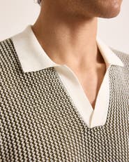 Orlebar Brown Horton Crochet Tailored Chevron Crochet Polo