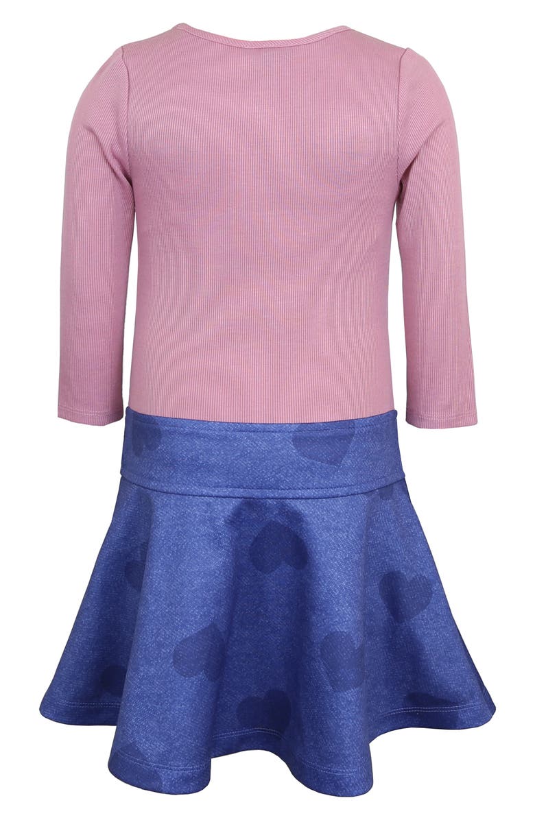 Zunie Kids' Marsha Mixed Media Dress, Alternate, color,