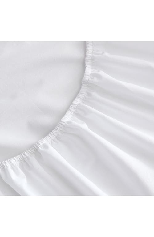 Nautica Solid T200 Cotton Percale Fitted Sheets Bedding In Deck White