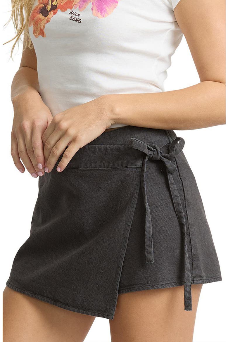 Your Crush Cotton Wrap Skort, Alternate, color, BLACK SANDS