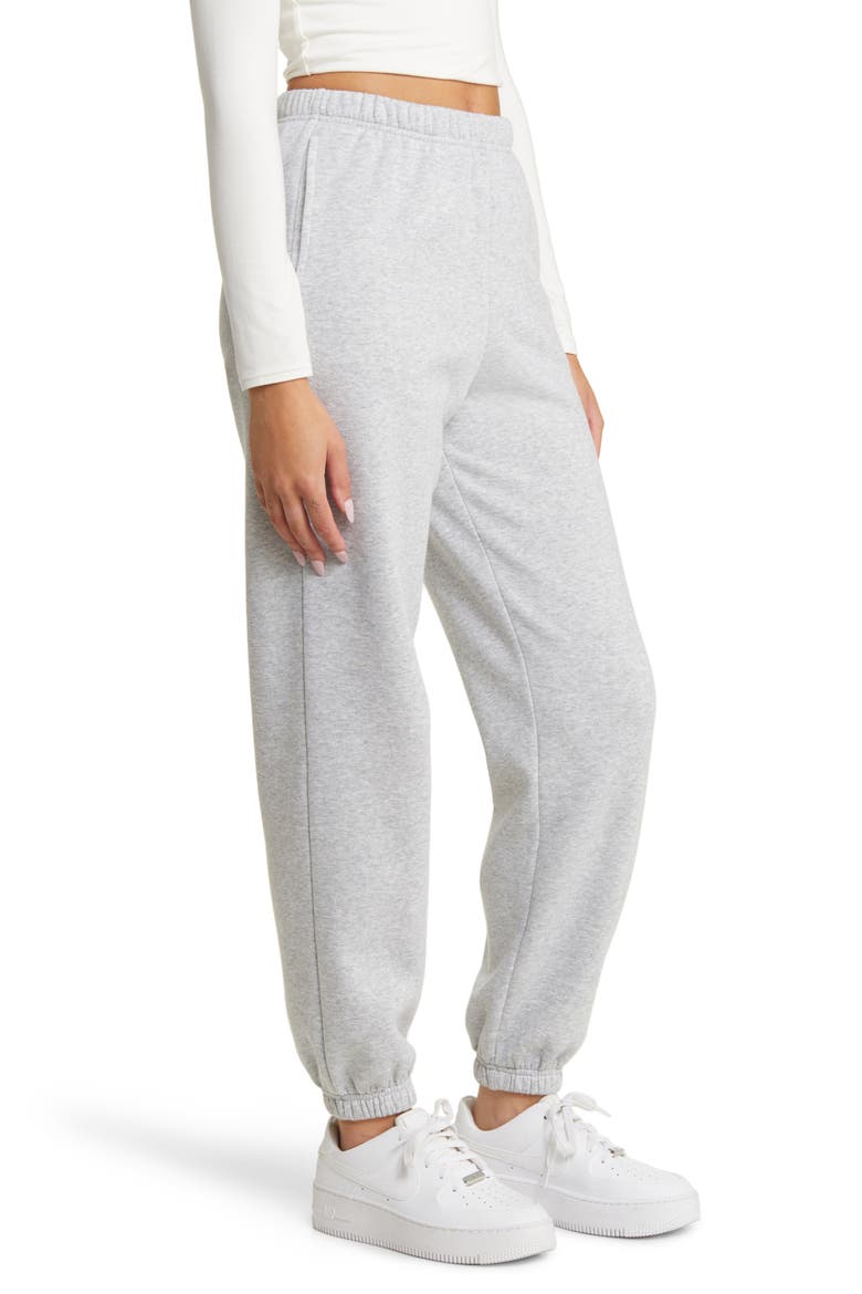 Fleece Joggers, Alternate, color, GREY SOFT HEATHER