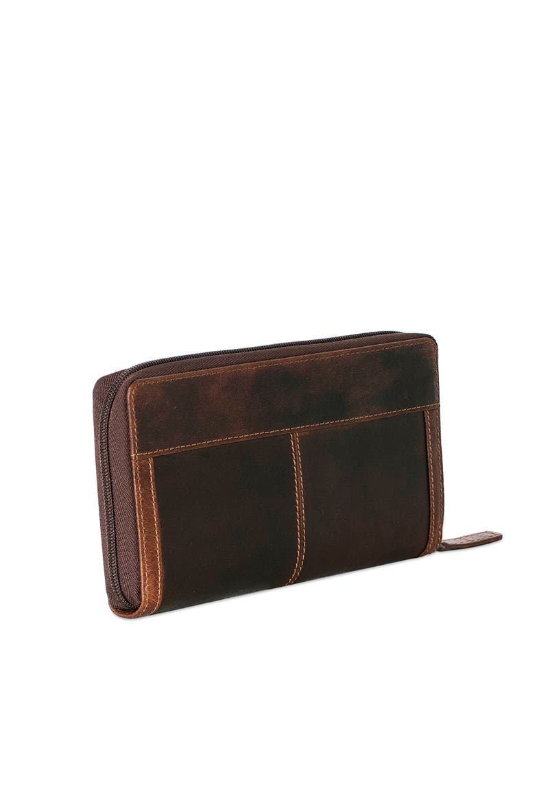 Voyager Large Zip-Around Travel Wallet, Alternate, color, Brown