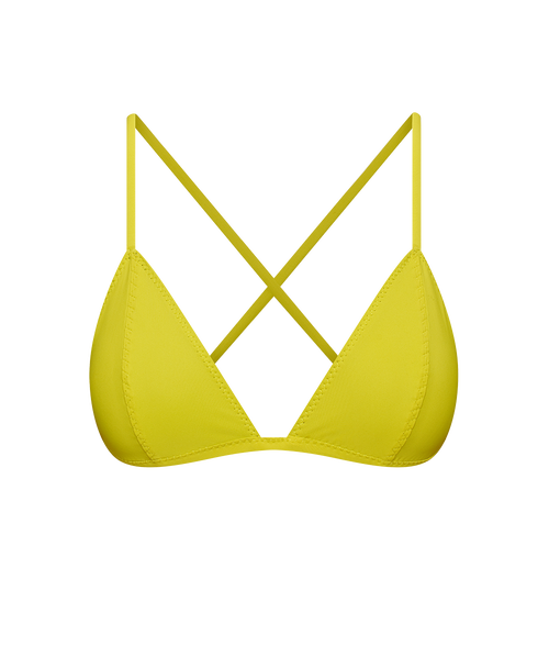 Ansea The Reversible Triangle Top In Chartreuse/forest