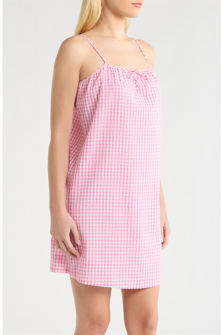 Gingham Seersucker Chemise, Alternate, color, PINK COMBO