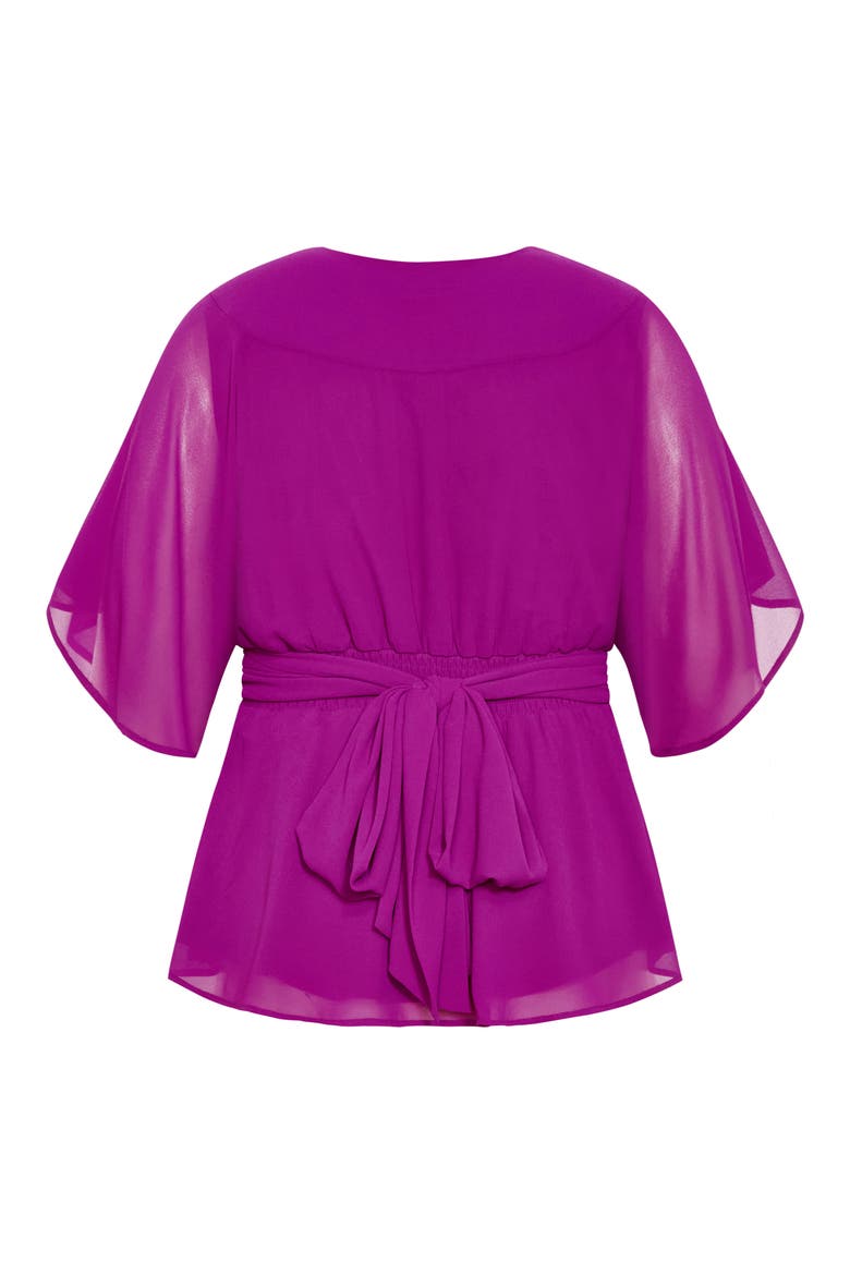 Elegant Wrap Top, Alternate, color, MAGENTA