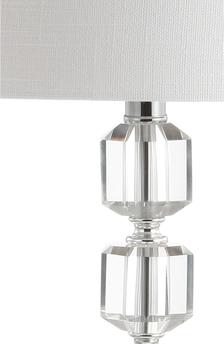 JONATHAN Y Cary 27.5" Modern Stacked Crystal/Metal LED Table Lamp, Chrome/Clear, Alternate, color, Chrome/Clear