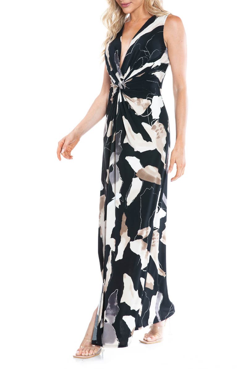 O.L. Twist Front Maxi Dress, Alternate, color, Black/ White