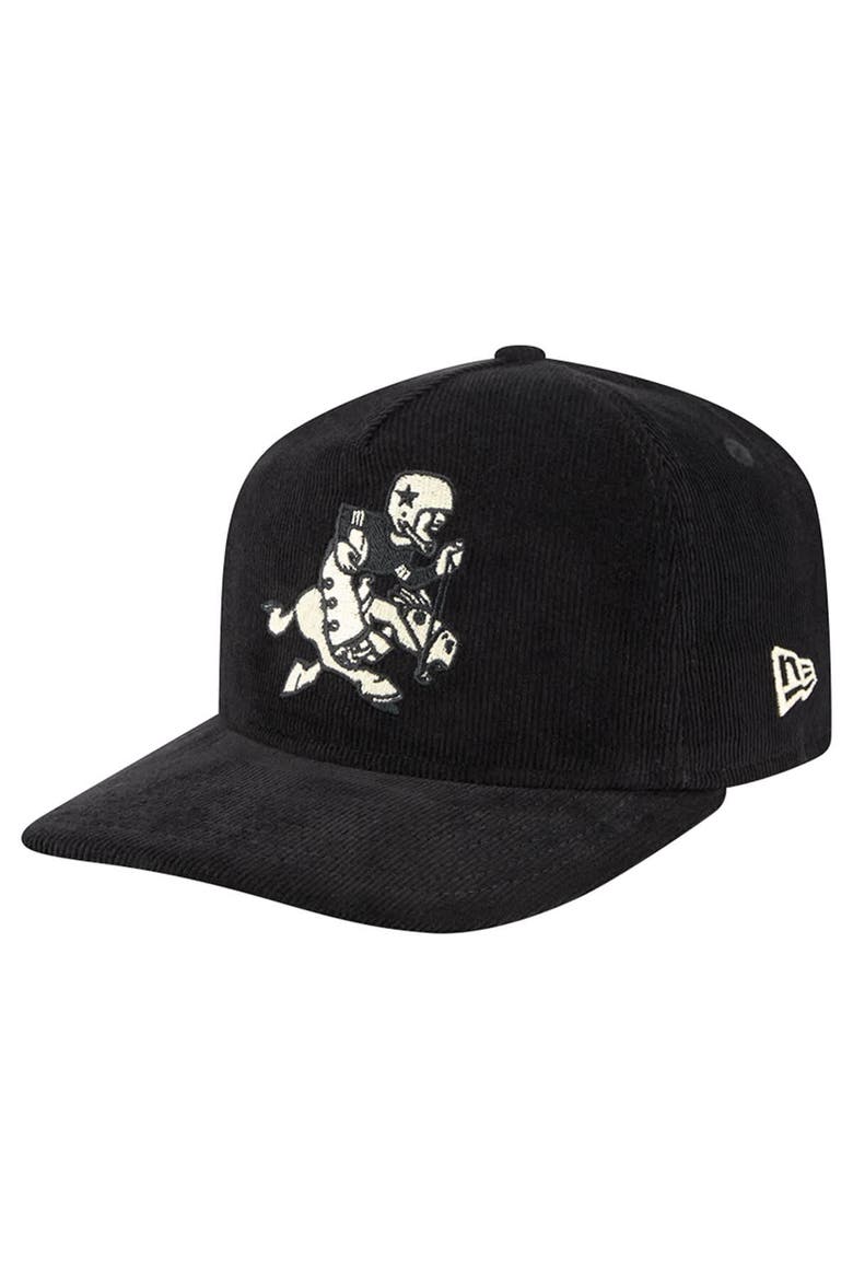 Men's New Era Black Dallas Cowboys Retro Joe Nostalgic Corduroy Golfer Adjustable Hat, Main, color, Black