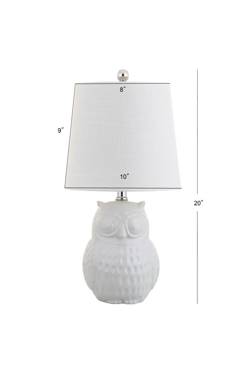 JONATHAN Y Hoot Ceramic Mini LED Table Lamp, Alternate, color, White